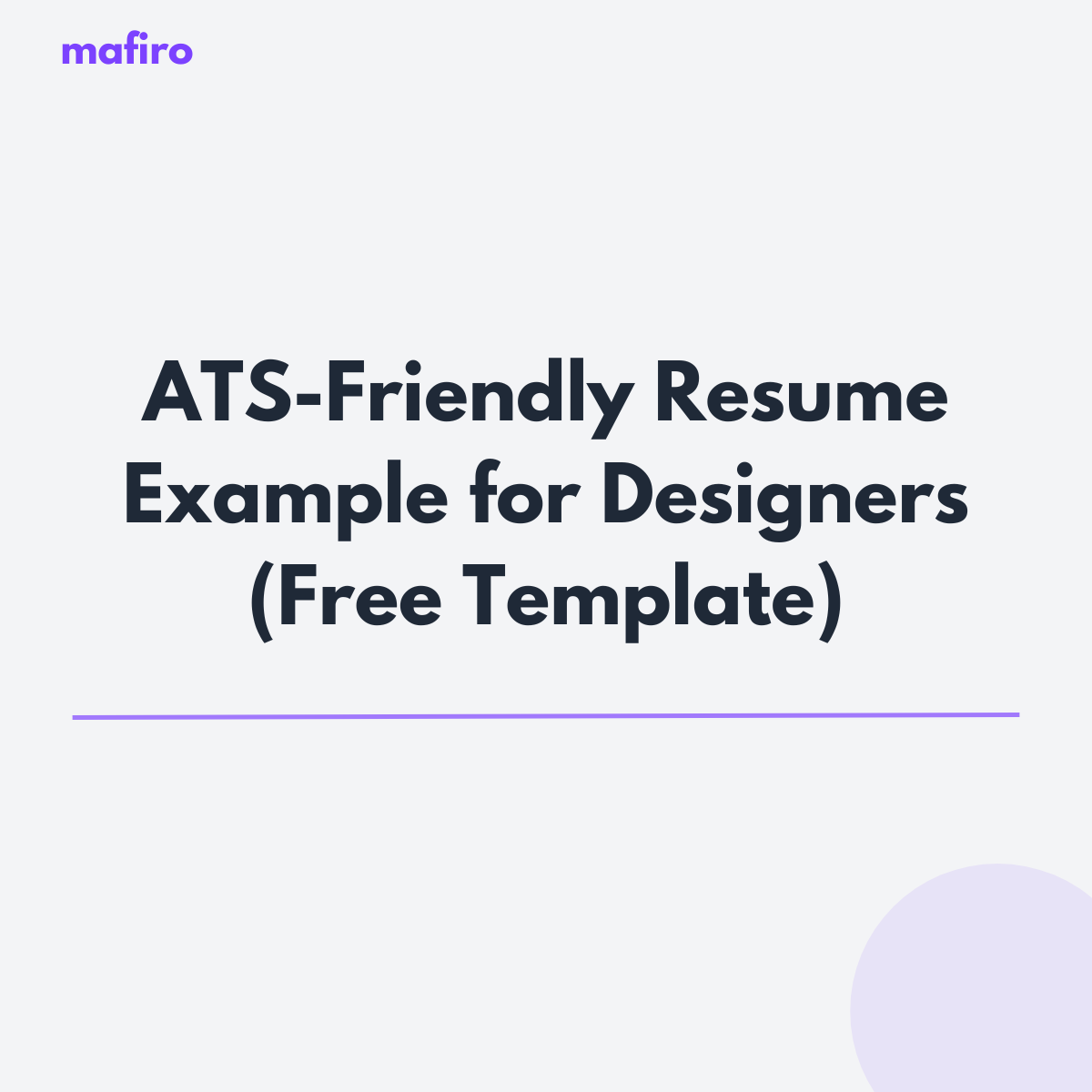 ATS-Friendly Resume Example for Designers (Free CV Template)