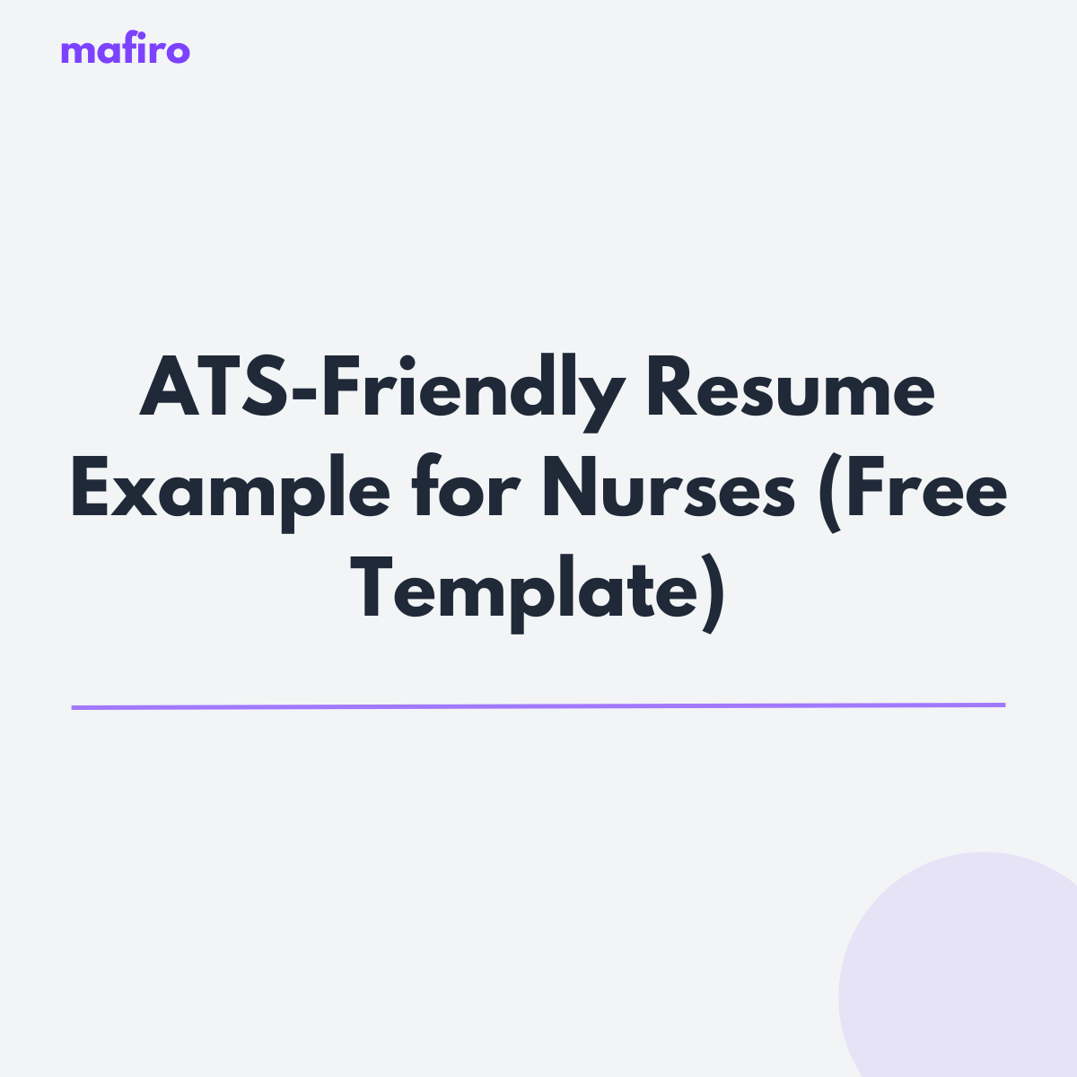 ATS-Friendly Resume Example for Nurses (Free CV Template)
