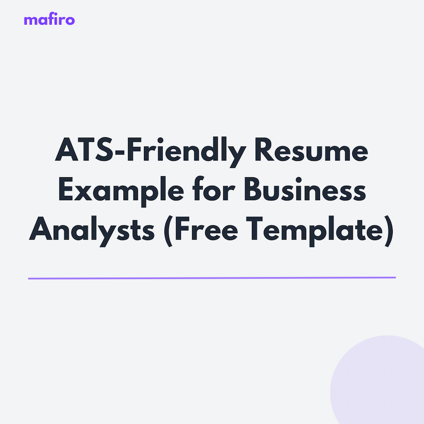 ATS-Friendly Resume Example for Business Analysts (Free CV Template)