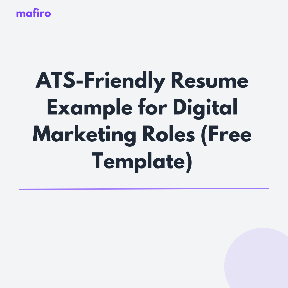 ATS-Friendly Resume Example for Digital Marketing Roles (Free CV Template)